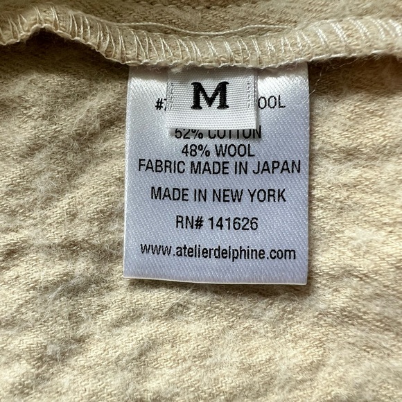 Atelier Delphine Oversized Overlay in Cream Washed Wool - Picture 6 of 7